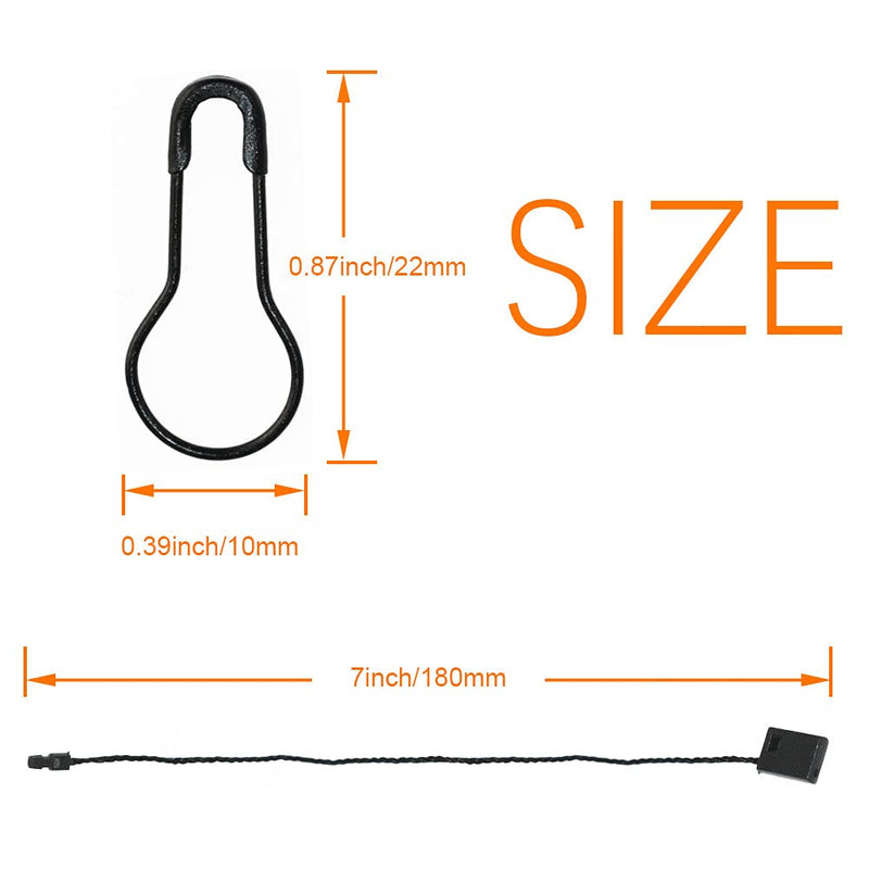 500Pcs Hang Tag Fasteners Black Nylon Snap Lock and 500Pcs 0.8 Inch Black Metal Ground Pins Clothes Tag Pins for Crafting and DIY Black String Black Pin - NewNest Australia