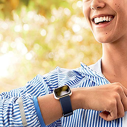 PACK 3 Soft Silicone Bands for Fitbit Versa 2 / Fitbit Versa / Fitbit Versa Lite Classic Adjustable Sport Bands for Women Men Small Large(Without Tracker) (Large, Black+Blue+Grey) - NewNest Australia