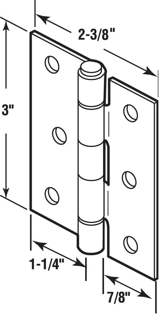 Prime-Line Products K 5039 Screen Door Hinge Steel, Black,(Pack of 2) - NewNest Australia