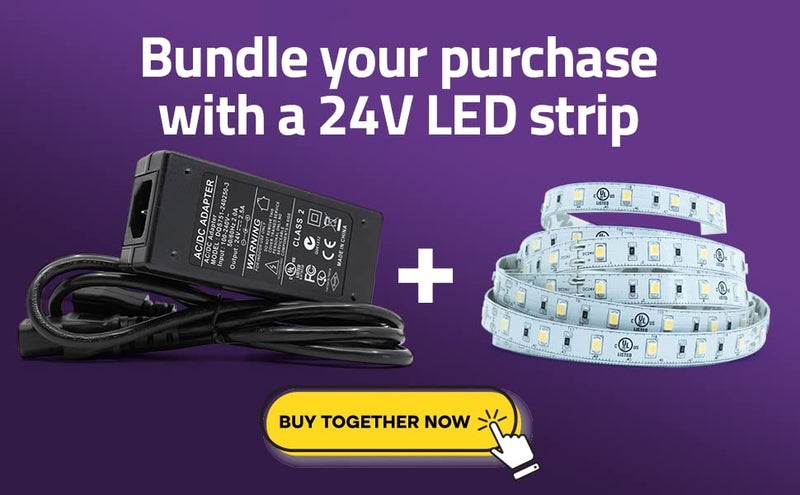 Hitlights 24V Power Supply - Input 110V-240V AC, Output 24V DC / 60W, 2.5 amps - AC Plug Cord for LED Light Strip, Controllers or Dimmers 60.0 Watts - NewNest Australia