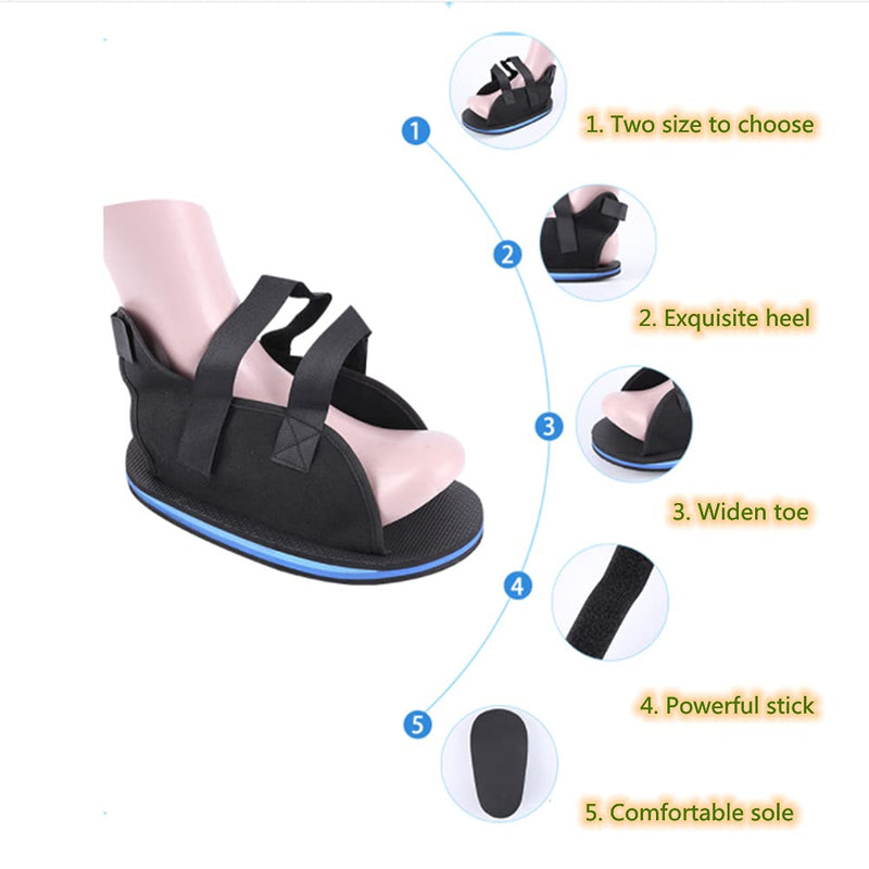 Open Toe Plaster Cast Shoe Gypsum Shoe Foot Fracture Surgical Shoe Recovery Shoe Broken Rehabilitation Shoes Toe Valgus Surgical Fixed Shoe Recovery Protecting Supporting Shoe Medium Black - NewNest Australia