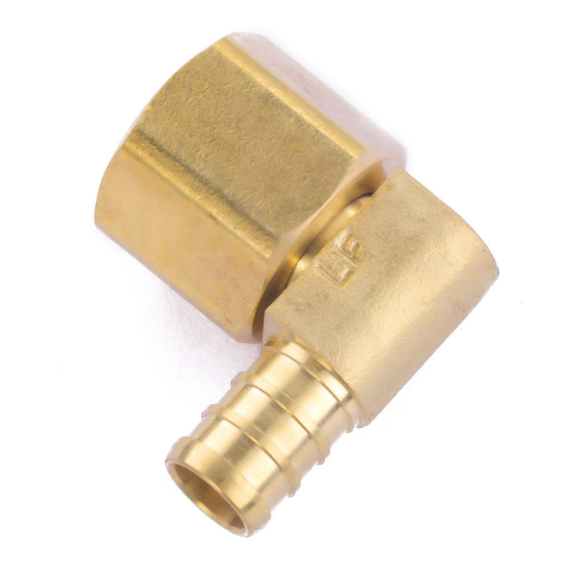 Litorange 2 PCS Lead Free Brass Construction 1/2" by 1/2-Inch Female Threaded PEX Pipe Barb FNPT Swivel Elbow Plumbing Connection Crimp Fittings - NewNest Australia