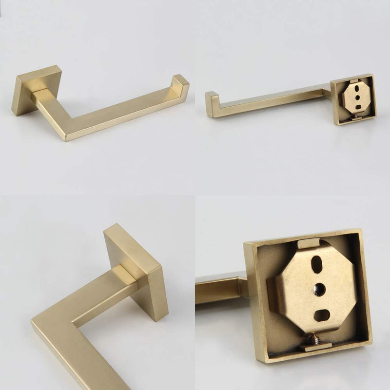 GERZWY SUS 304 Stainless Steel Bathroom Toilet Paper Holder Tissue Roll Holder Wall Mount Brushed PVD Zirconium Gold Finish IG1805-BZ - NewNest Australia