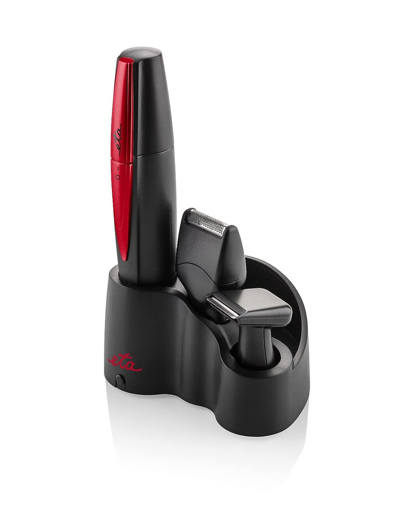 ETA nose hair trimmer Luis - 3 attachments, 1x AA, black/red - NewNest Australia