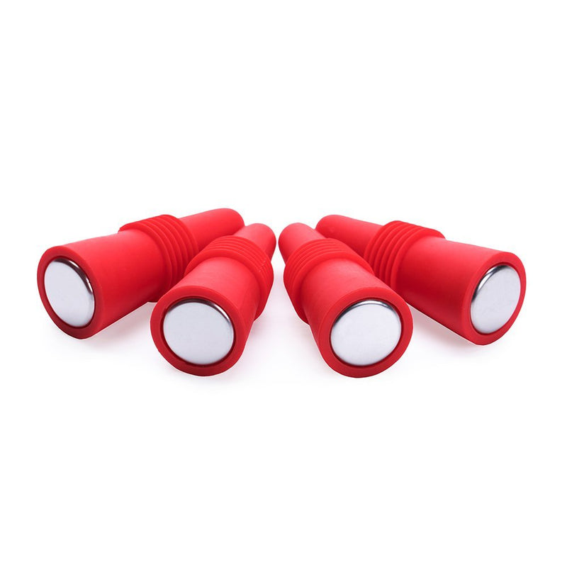 NewNest Australia - OHMAXHO Wine Stoppers (Set of 5), Silicone Wine Bottle stopper and Beverage Bottle Stoppers, Red 