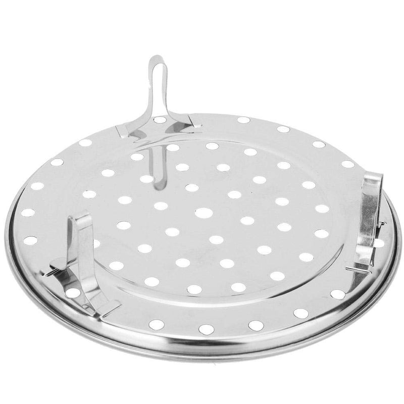 TOPINCN Stainless Steel Steam Holder Steam Rack Round Steaming Tray Insert for Pots, Pans, Crock Pots with Supporting Feet -Silver(L) L - NewNest Australia