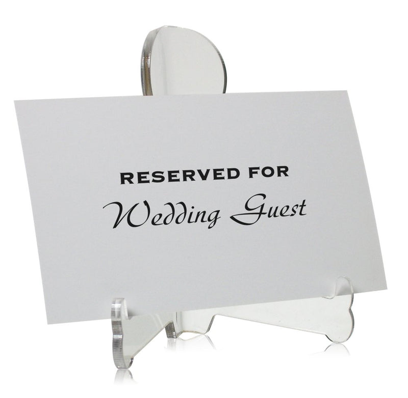 NewNest Australia - BANBERRY DESIGNS 4" Clear Acrylic Easel - Set of 2 Fixed Position Easels - Small Frame Holder - Wedding Place Cards 