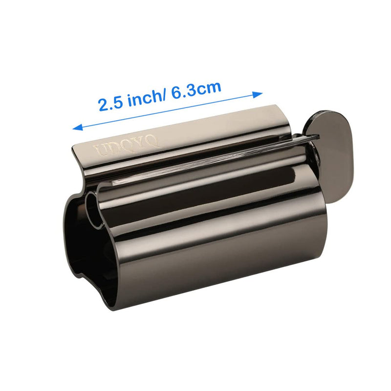 Udqyq Tube Squeezer Tube Press, Pack Of 2 Toothpaste Squeezer Stainless Steel Save Toothpaste Total Squeeze Out Empty Tubes, Stainless Steel Toothpaste Seat Holder With Stand Function (Black) - NewNest Australia
