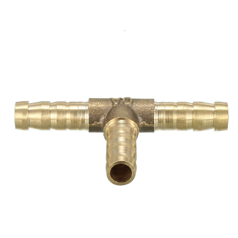 uxcell 6mm Brass Barb Hose Fitting Tee T 3 Way Connector Joiner Air Water Fuel Gas 5pcs - NewNest Australia
