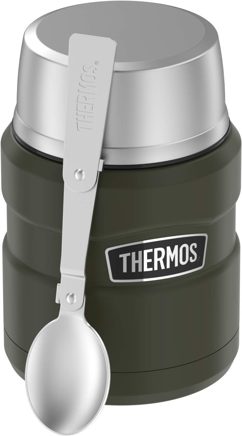 NewNest Australia - Thermos Stainless King 16 Ounce Food Jar with Folding Spoon, Army Green 