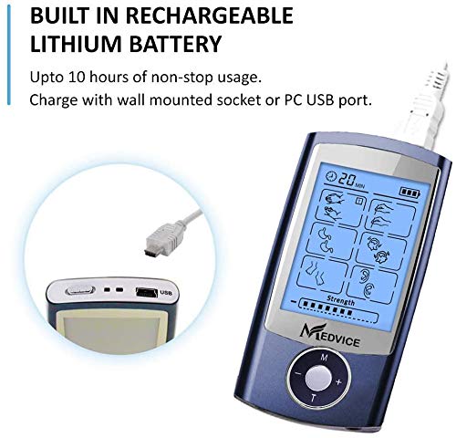 MEDVICE Rechargeable Tens Unit Muscle Stimulator, 2nd Gen 16 Modes & 8 Upgraded Pads for Natural Pain Relief & Management, FDA Cleared Electric Pulse Impulse Mini Massager Machine - NewNest Australia
