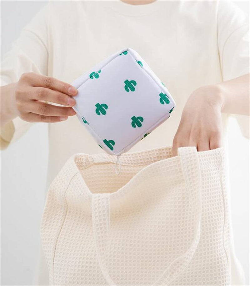 Sanitary Napkin Storage Bag Portable Menstrual Pad Bag Tampons Collect Bags Zipper Nursing Pad Holder Tampon Bag Sanitary Organizer for Women and Girls, 5 X5X 1.5inch (Black) Black - NewNest Australia