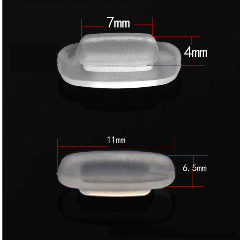 Eyeglass Nose Pads Push in 11mm 3 Pairs Rectangle Nose Pads Silicone and 1 Pair Anti-Slip Holder for Glasses, Ear Hook 2 Piece Set - NewNest Australia