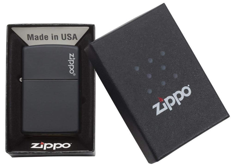 Zippo Matte Pocket Lighters Logo Black - NewNest Australia
