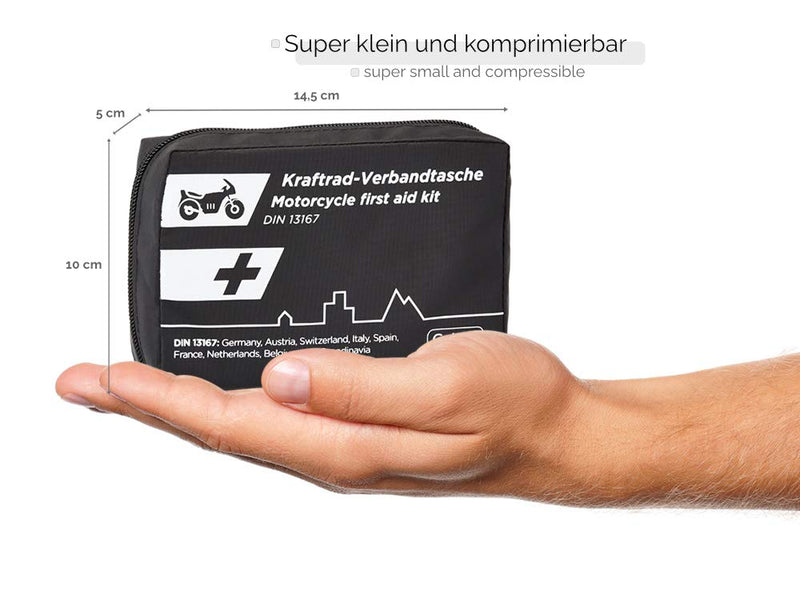 Golab Motorcycle First Aid Set, Small And Compact, First Aid Bag, According To Din 13167 With High-Visibility Jacket, Suitable For All European Countries (Austria, Switzerland, Italy, Germany Etc.) - NewNest Australia