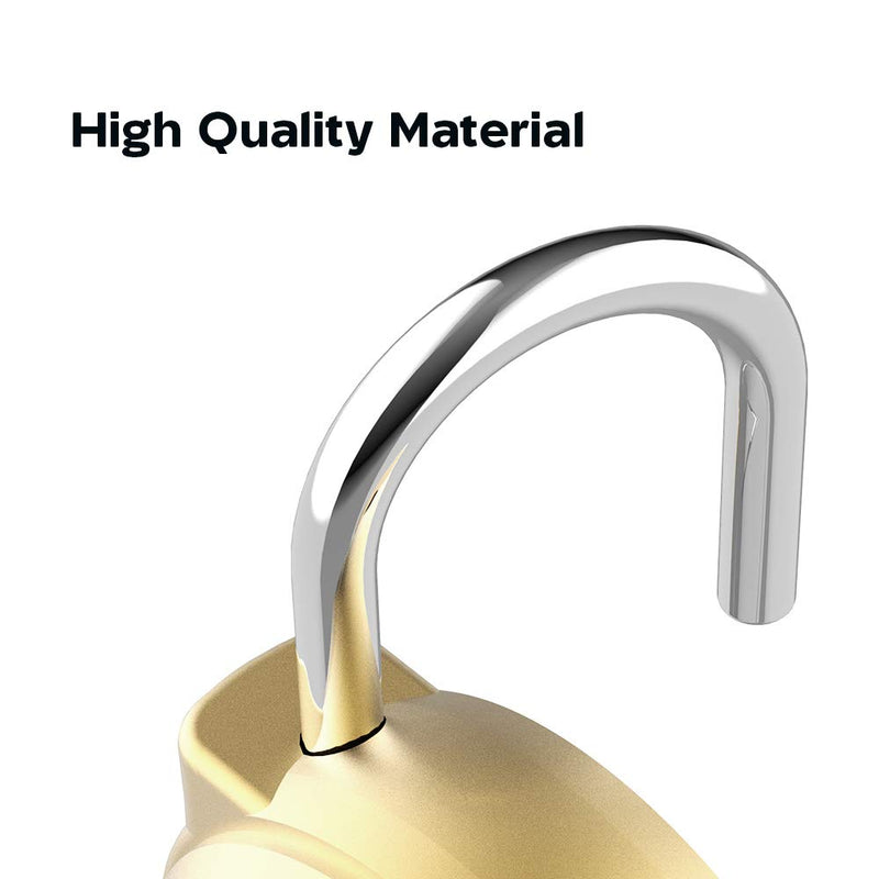 eLinkSmart Gym Locker Digital Padlock, IP65 Waterproof Fingerprint Padlock, Security Keyless Mini Smart Lock for House Door, Swimming Center, Backpack, Travel Luggage (Gold) Glod - NewNest Australia
