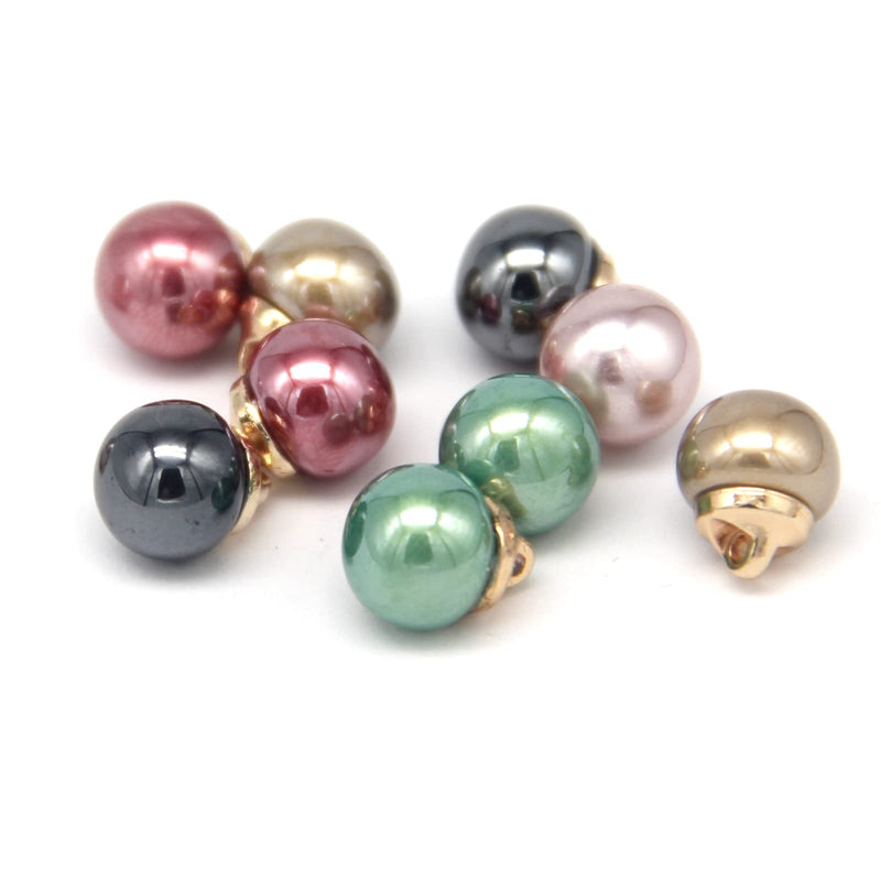 USOSOU 10mm Round Beige Faux Pearl Buttons with Gold Metal Shank, for Clothes, Shirts, Skirts, Wedding Dresses, DIY Crafts, Handmade Sewing Accessories(20pcs 10mm(3/8”)) - NewNest Australia