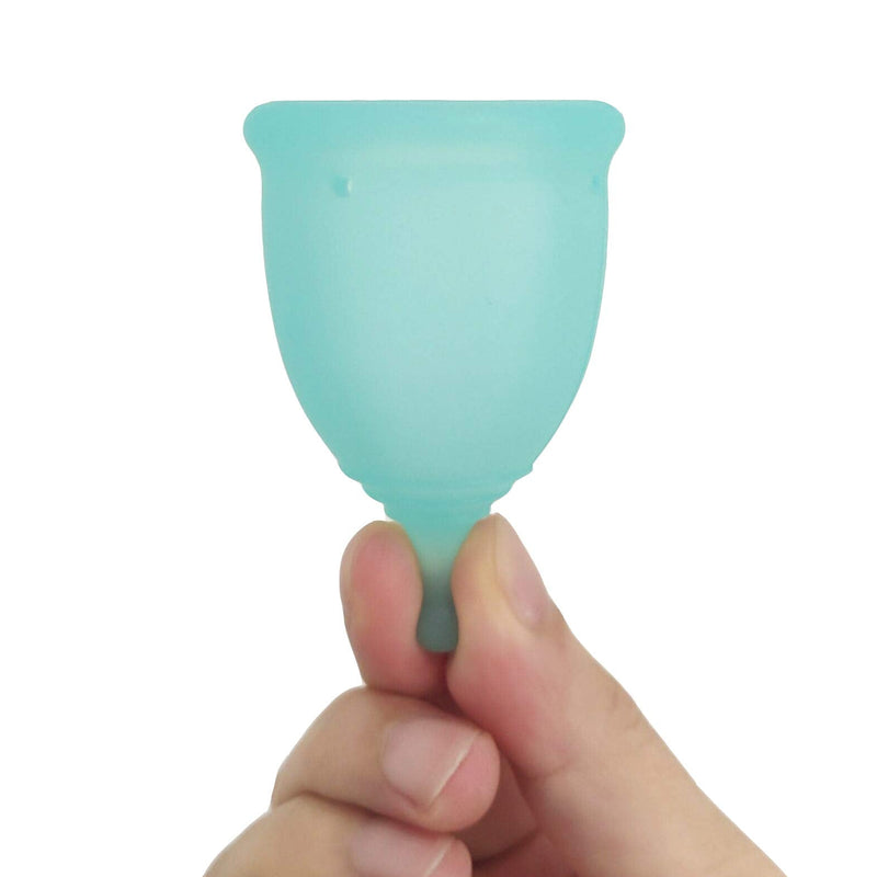 CROING 𝙋𝙚𝙧𝙞𝙤𝙙 𝘾𝙪𝙥 2 pcs Menstrual Cup with 1 pc Silicone Cup and 1 pc Storage Bag,Menstrual Cup Holder, Storing Period Cup (Blue and White) - NewNest Australia