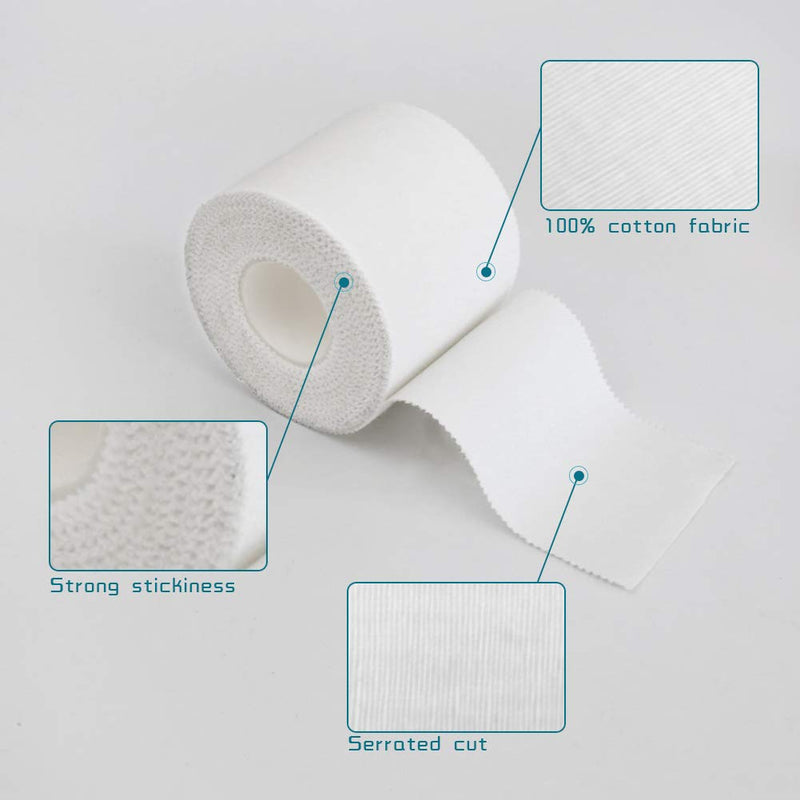 Zinc Oxide Tape 5cm x 10m Black 2 Rolls Sports Strapping Athletic Tape Inelastic Provide Maximum Support Fixed Joint Good Viscosity Hypoallergenic by SOONGO 5cm-10m(Pack of 2) - NewNest Australia