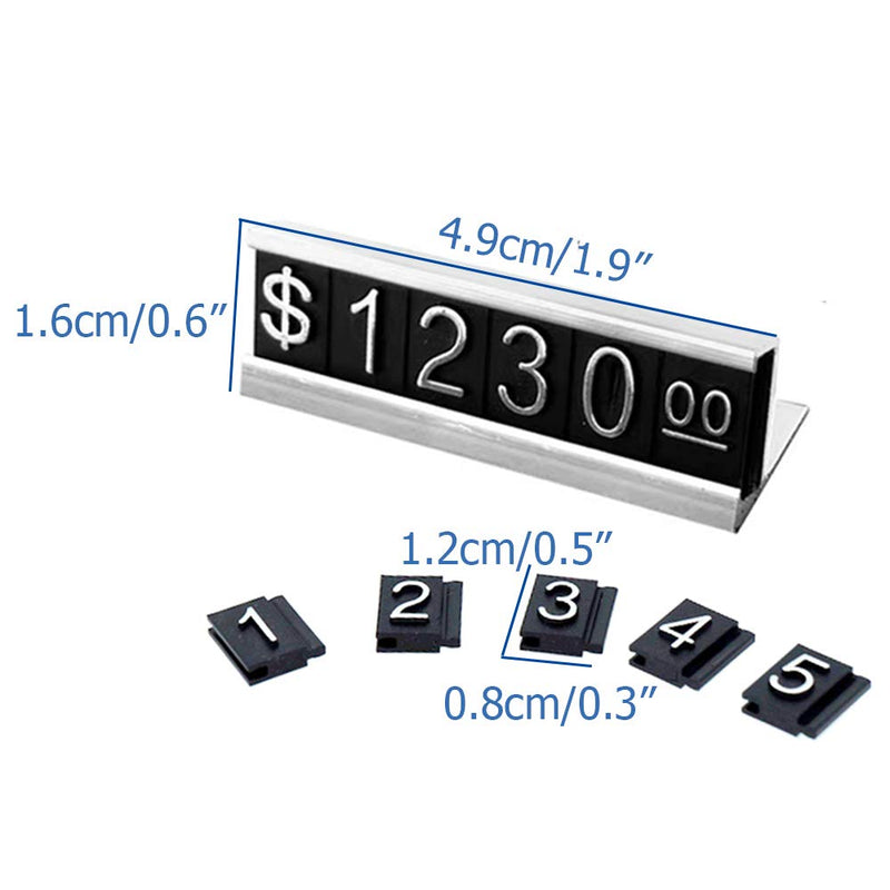 SunnyZoo Price Tag Adjustable Counter Stand Label Metal Sale Price Display Stand 16 Sets (Silver) Silver - NewNest Australia
