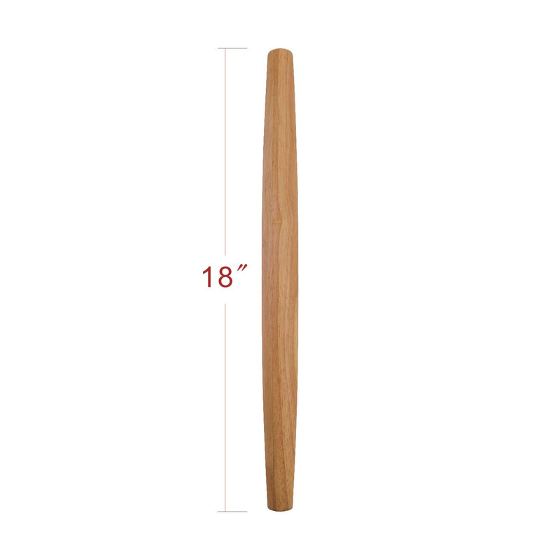 NewNest Australia - French Rolling Pin (17 Inches) –WoodenRoll Pin for Fondant, Pie Crust, Cookie, Pastry, Dough –Tapered Design & Smooth Construction - Essential Kitchen Utensil 