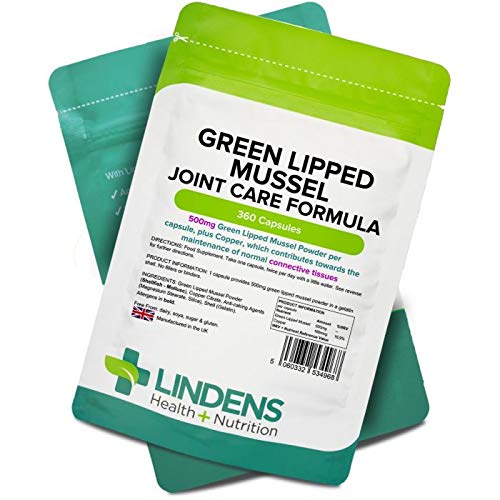 Lindens Green Lipped Mussel 500mg Capsules - 360 Pack - Joint Care Formula in Convenient, Rapid Release Capsules - UK Manufacturer, Letterbox Friendly - NewNest Australia
