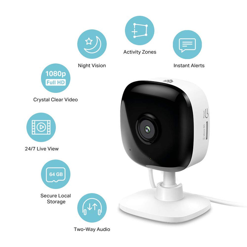 Kasa Indoor Smart Home Camera by TP-Link, 1080p HD Security Camera wireless 2.4GHz with Night Vision, Motion Detection for Baby Monitor, Cloud & SD Card Storage, Works with Alexa & Google Home (EC60) New version w/SD Slot - NewNest Australia