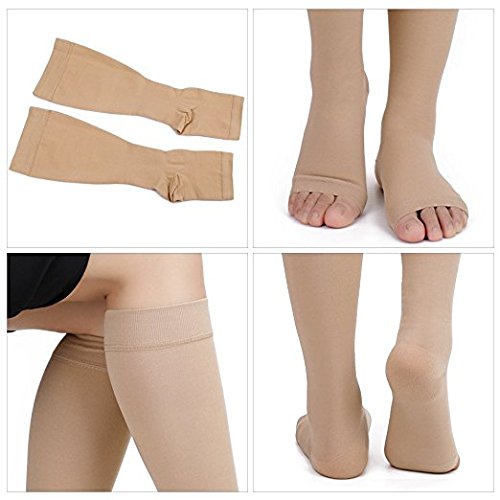 PEDIMEND™ Open-Toe High Compression Socks (Beige) - Provide Enough Support for Your Legs and FEET - Toeless Socks are Perfect for Athletes - for Men and Women Beige - NewNest Australia