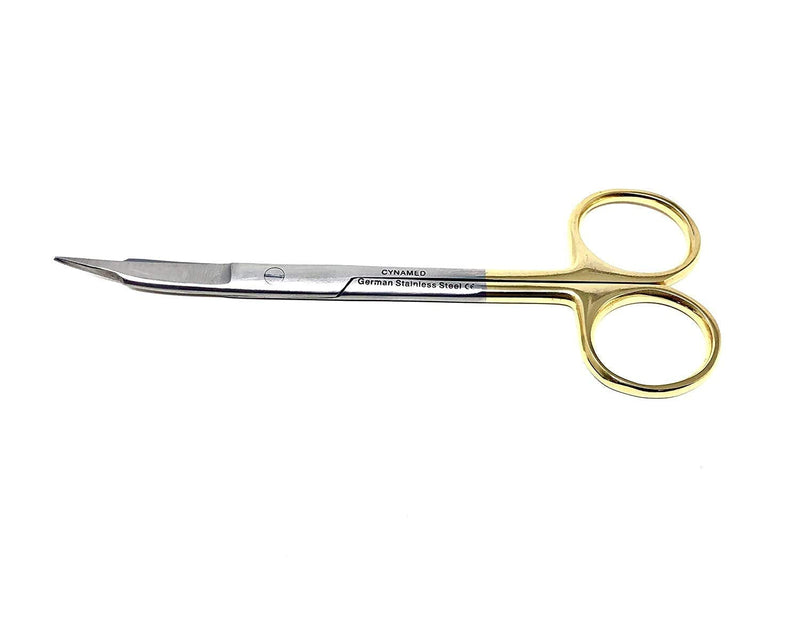 Goldman Fox Scissor 13 cm - Super Cut Sharpness - Premium Quality German Stainless Steel - Gold Handles by Cynamed (Curved Blades) … (Curved Blades) - NewNest Australia