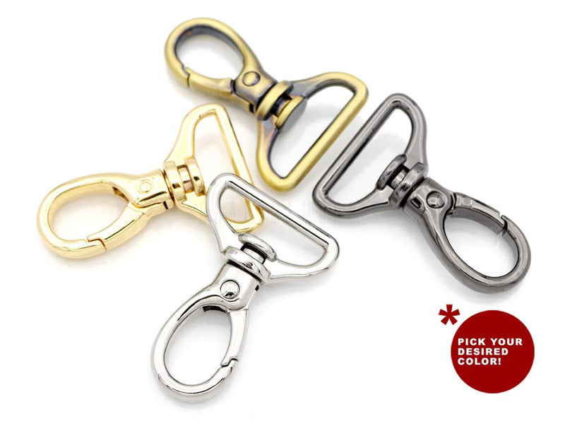 CRAFTMEMORE 2pcs Oval Snap Hooks Heavy Duty Metal Push Gate Swivel Lobster Clasp Keychain Clip Purse Making Accessories SC09 (1 Inch, Gold) 1 Inch - NewNest Australia