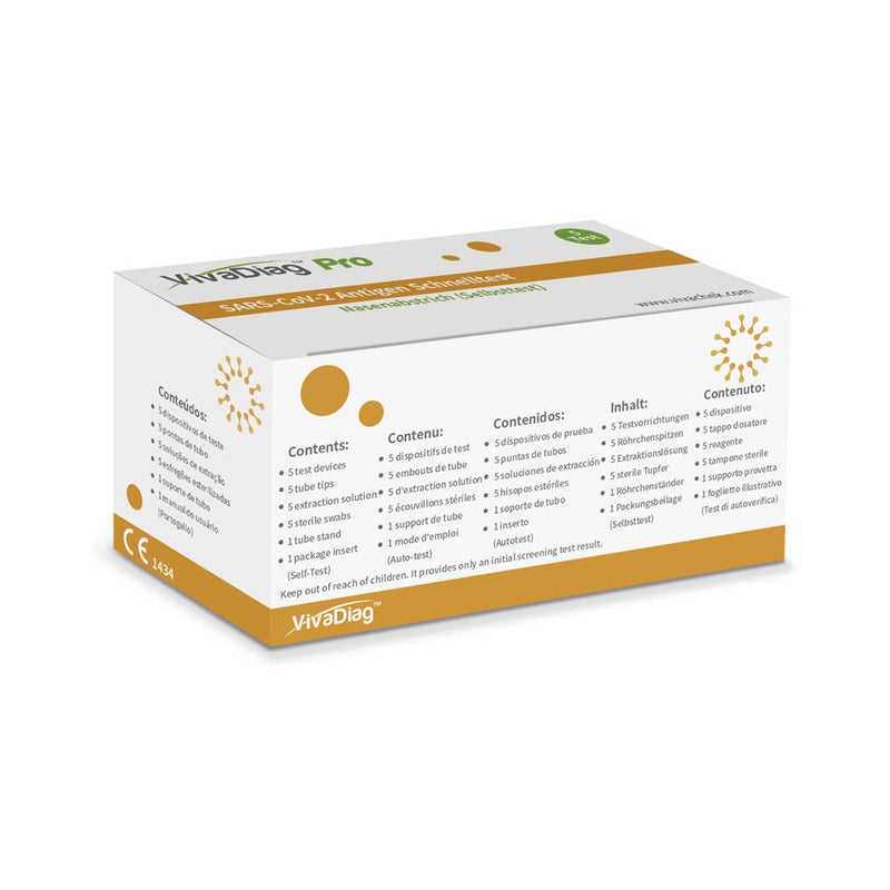 Corona Antigen Vivadiag‚Ñ Pro Quick Test - Pack Of 5 Covid-19 Quick Test For Self Use - Nasal Swab - Corona Self-Test - Antigen Test For Sars-Cov-2 - Certified Fair Test - NewNest Australia