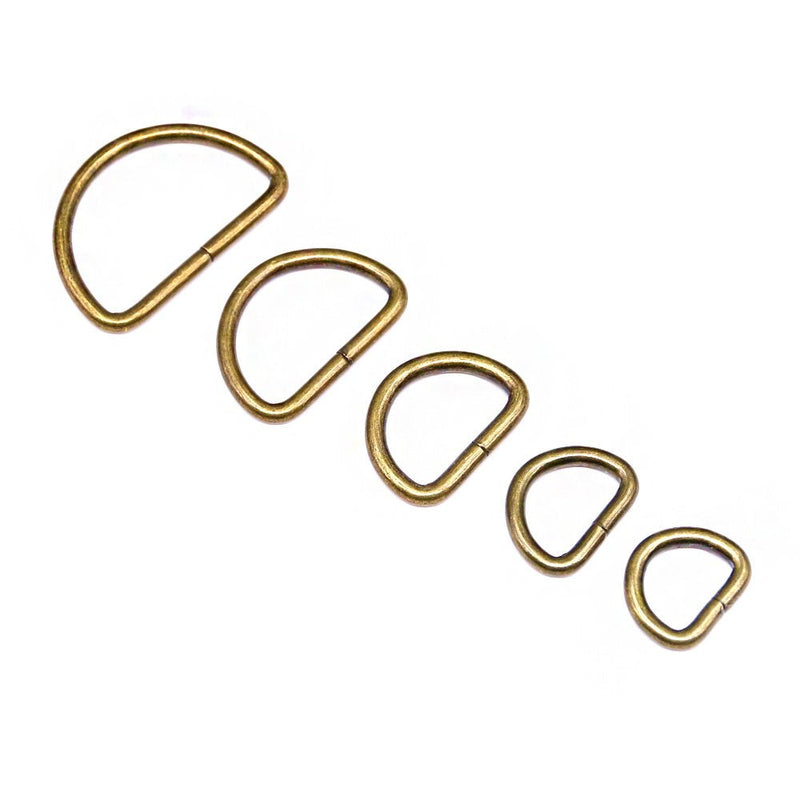 Swpeet 100 Pcs Bronze Assorted Multi-Purpose Metal D Ring Semi-Circular D Ring for Hardware Bags Ring Hand DIY Accessories - 1/2 Inch, 5/8 Inch, 3/4 Inch, 1 Inch, 5/4 Inch - NewNest Australia
