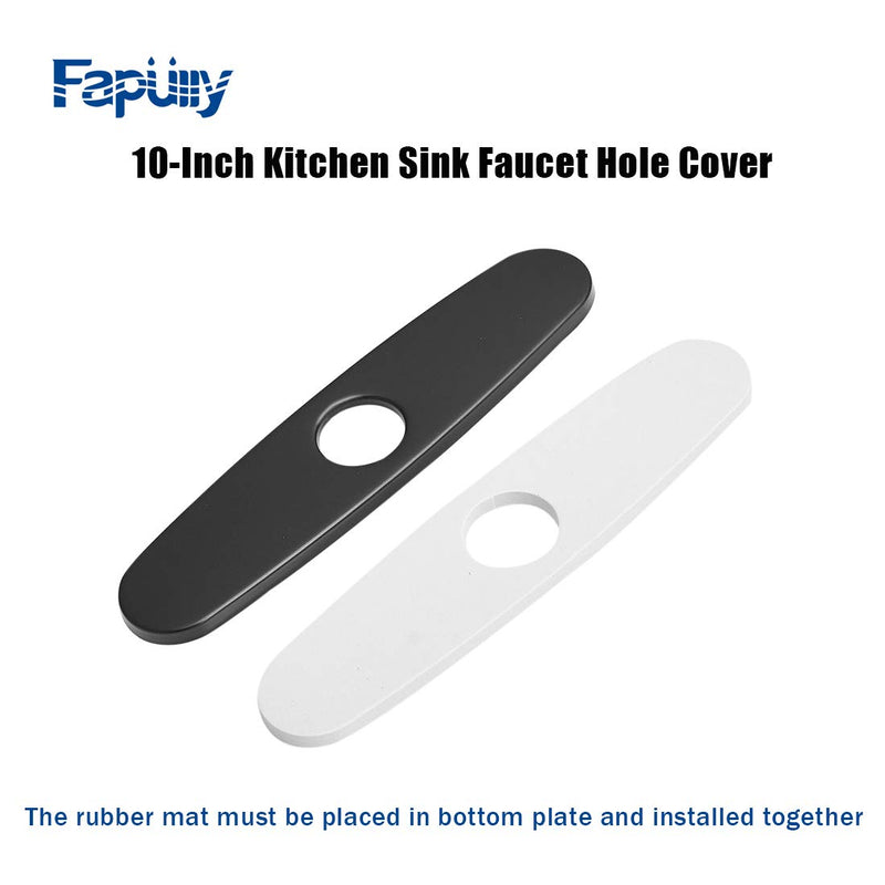 Fapully 10 Inch Sink Hole Cover,Black Faucet Deck Plate Escutcheon Plate for 3 Holes Kitchen Sink - NewNest Australia