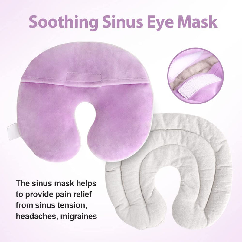 NEWGO Face Heating Mask for Sinus, Microwavable Heating Pad, Warm Cold Compress Sinus Pillow, Natural Reusable Relief for Dry Eyes, Migraines, Headache, Sinus Pressure and Relaxation(Purple) Purple - NewNest Australia