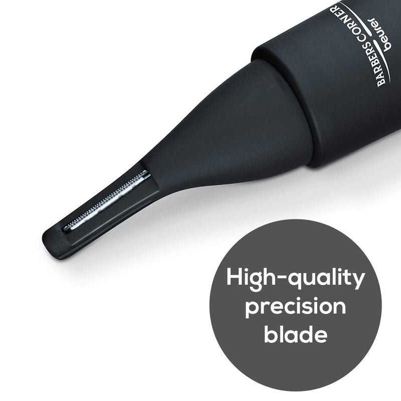 Beurer HR2000 Barbers Corner Precision Trimmer | Shape and trim your eyebrows, nose and ear hair | Perfectly angled design | Includes comb attachment with 2 trim lengths (3mm and 6mm), 58000 - NewNest Australia