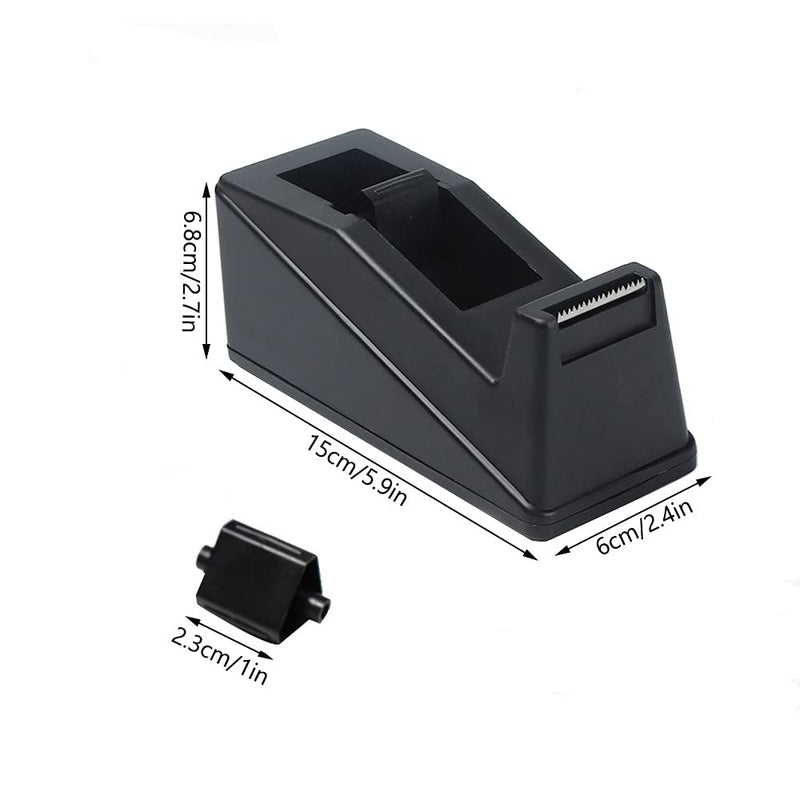DBKMPZ Classic Desktop Tape Dispenser, 1 in Core, Non-Skid Base - with 1 Premium Rolls Invisible Clear Tape, Perfect for Office, Home, School (Black) Black - NewNest Australia