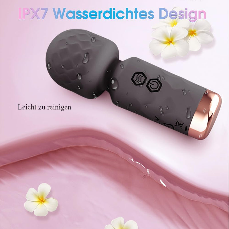 Auplay Mini Massage Stick Strong Vibration For Women Relaxation Muscle Soreness, Portable Small With 10 Vibration Modes, Quiet Wireless Silicone Hand Massager, Can Be Switched Freely - NewNest Australia