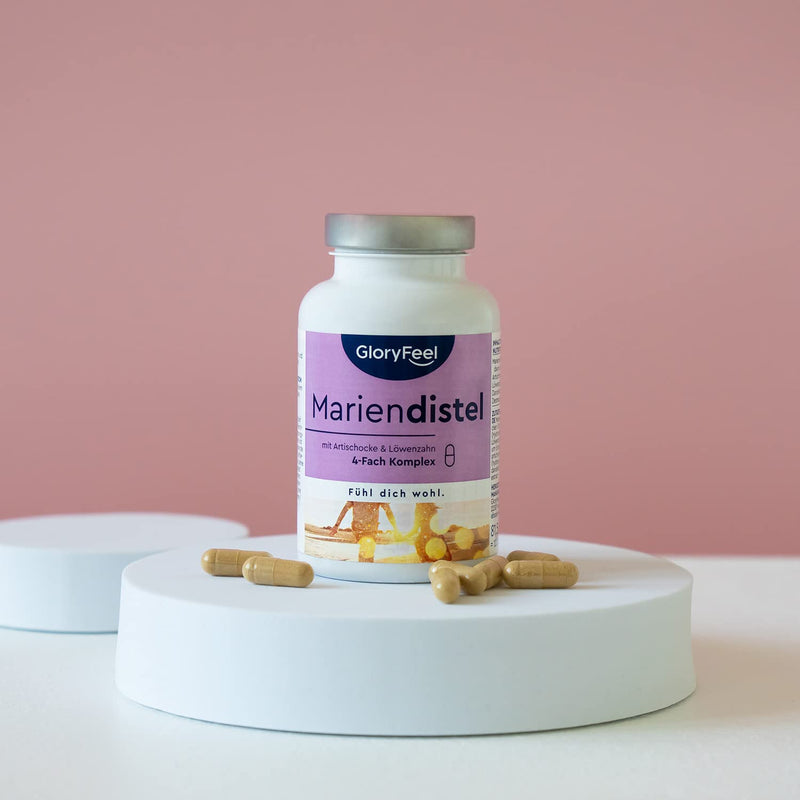 Milk thistle (500mg) with artichoke (400mg), dandelion (150mg) and desmodium (50mg) - high dose with silymarin content - 120 vegan capsules - laboratory tested, made in Germany without additives - NewNest Australia