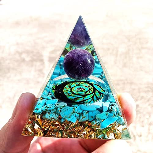 ycyingcheng Moonstone Crystal Orgone Pyramid Ogan, Crystal Energy Tower Nature Reiki Chakra Crushed Stone Jewelry Flower of Life, Pyramid Ogan Crystal Energy Tower Nature Reiki Chakra Crushed Stone Z - NewNest Australia