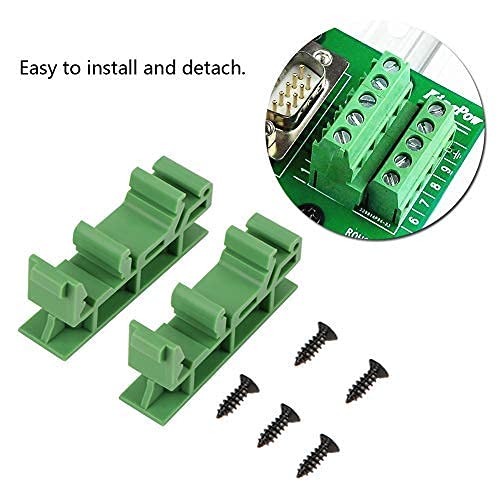 10sets PCB DIN C45 Rail Adapter Circuit Board Mounting Bracket Holder Carrier, 35mm DIN rail (Green) - NewNest Australia