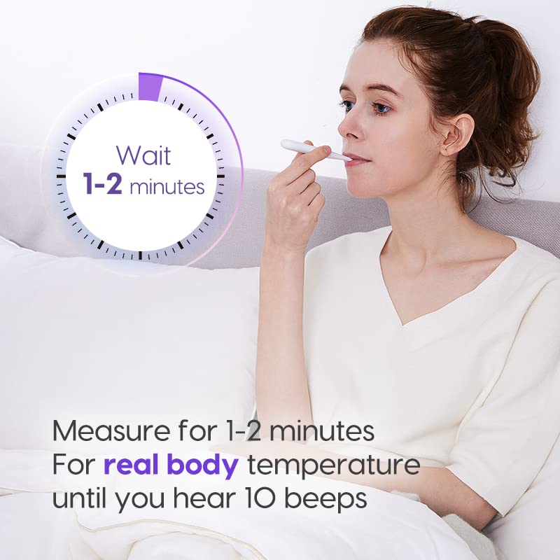 Femometer Digital Basal Body Thermometer Fertility Monitor Record BBT Manually, Draw BBT Chart Pinpoint Ovulation Day, High Accuracy Perfect Companion for Ovulation (Purple) - NewNest Australia