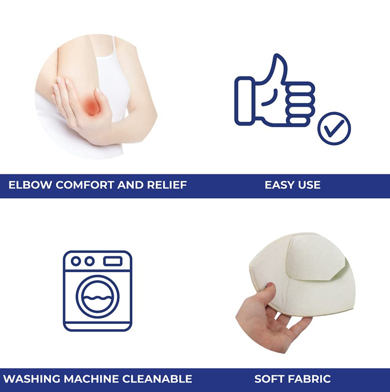 Mobiclinic, Anti-Decubitus Heel Pad, Left, Elbow, Heel, European Brand, Pressure Relief Pad, Anti-Decubitus Heel Cushion, One Size, Adjustable, Washable, Colour: White - NewNest Australia