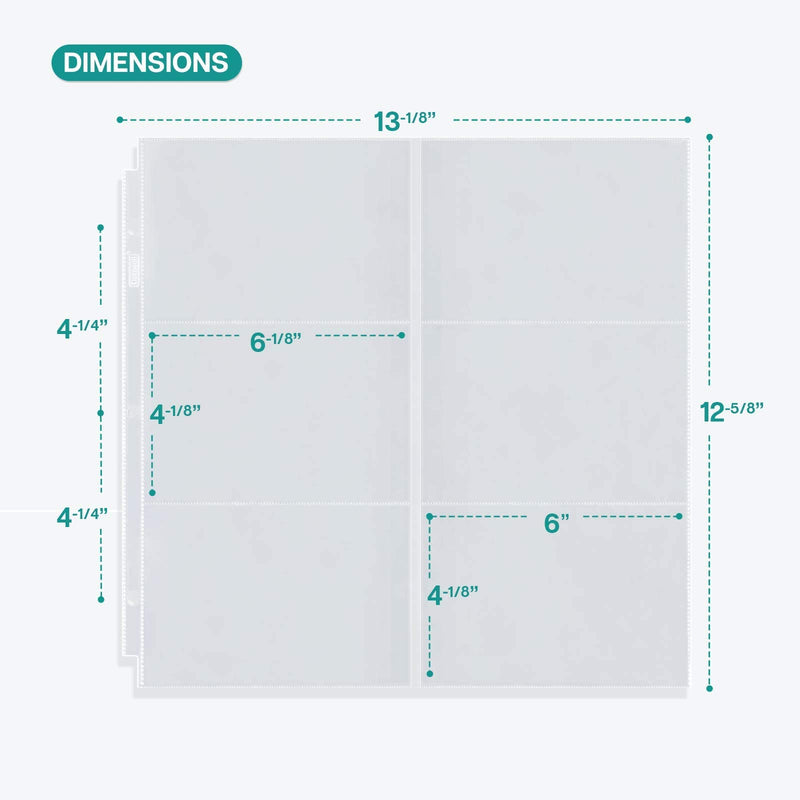 Dunwell Photo Album Refill Pages 12x12 - (4x6 Landscape, 10 Pack) Holds 120 4x6 Photos, 4x6 Photo Sleeves for 3 Ring Binder, D-Ring Scrapbook Album 12x12, Archival Quality Page Protectors 12x12 4x6 Landscape - NewNest Australia