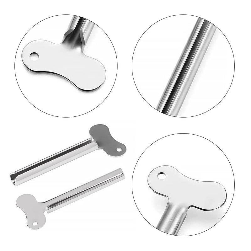 4 Pcs Metal Tube Toothpaste Squeezer Key Stainless Steel Toothpaste Tube Silver Key Dispenser Tube Squeezer Roller for Toothpaste Cosmetic Oil Cream Paint Squeezer - NewNest Australia