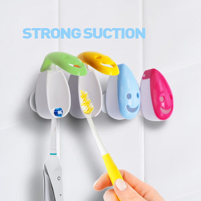 SYNCHAIN Toothbrush Holder Cover, 6pcs Toothbrush Head Cover Case Cap Suction Cup Portable Toothbrush Protector 6 Colors for Family, Kids, Travel - NewNest Australia