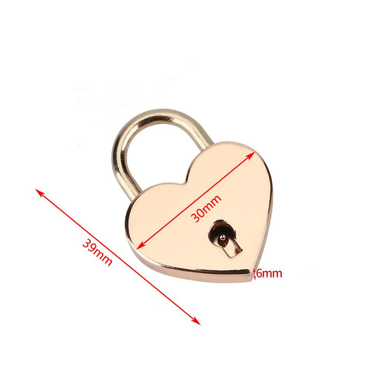 VerRich 2Pcs Small Heart Shaped Padlock Mini Lock with Key for handbag,Jewelry Box, Storage Box, Diary Book 2PCS Golden Love Shape Lock - NewNest Australia