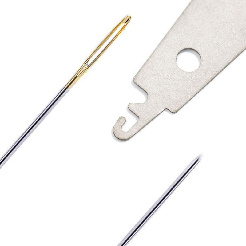 90pcs Cross Stitch Needles +1 Stainless Steel Needle Threader,Golden Color Large Eyes Cross Stitch DIY Embroidery Hand Needles Sewing Needles in Transparent Box Size 22# 24# 26# 22#+24#+26# - NewNest Australia