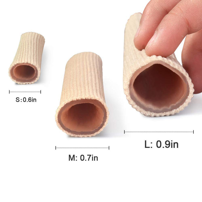 Cuttable Toe Tubes Sleeves 5 Pack, Made of Elastic Fabric Lined with Silicone Gel. Toe Sleeve Protectors Relief Toe Pressure Pain, Corn and Calluses Remover For Big Toe 10cm Length - NewNest Australia