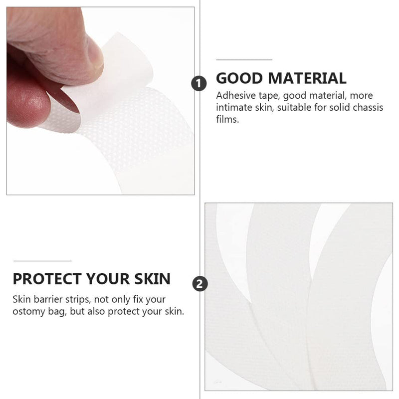 60Pcs Skin Extender Strips Stoma Bag Tape Anti Leak Stoma Skin Barrier Fixing Strips Curved Barrier Strips Ostomy Pressure Tape Sticker for Colostomy Bags Ileostomy Stoma Care - NewNest Australia