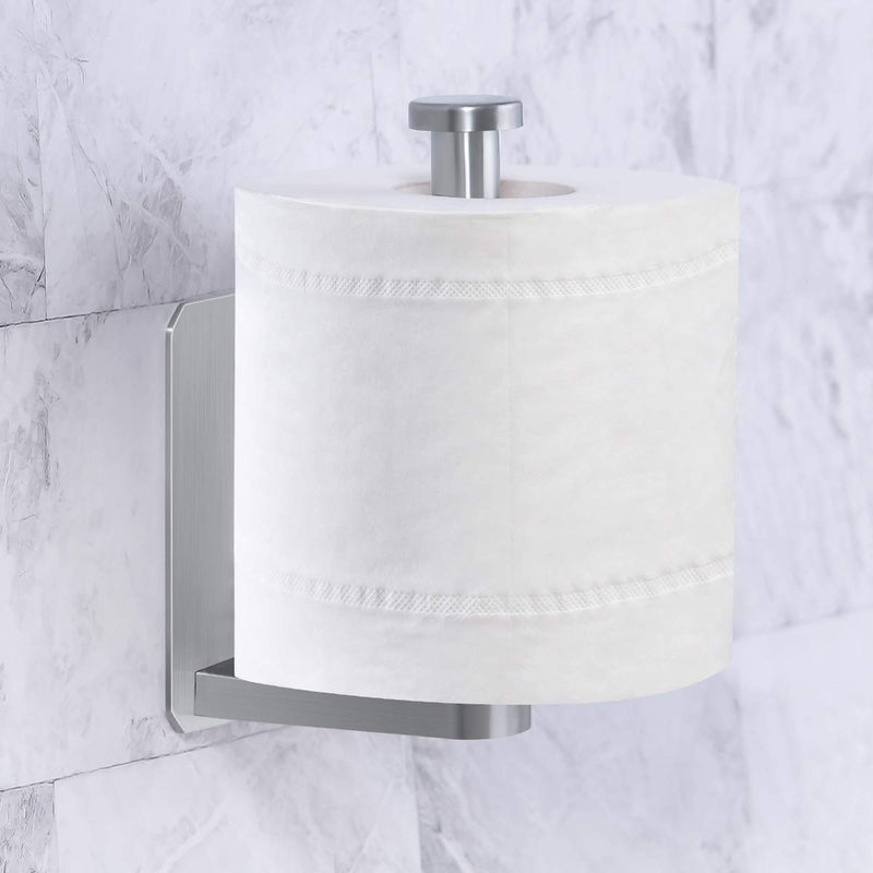 Toilet Paper Holder Self Adhesive - VAEHOLD Kitchen Washroom Adhesive Toilet Roll Holder No Drilling for Bathroom Stick on Wall Stainless Steel Brushed Silver - NewNest Australia